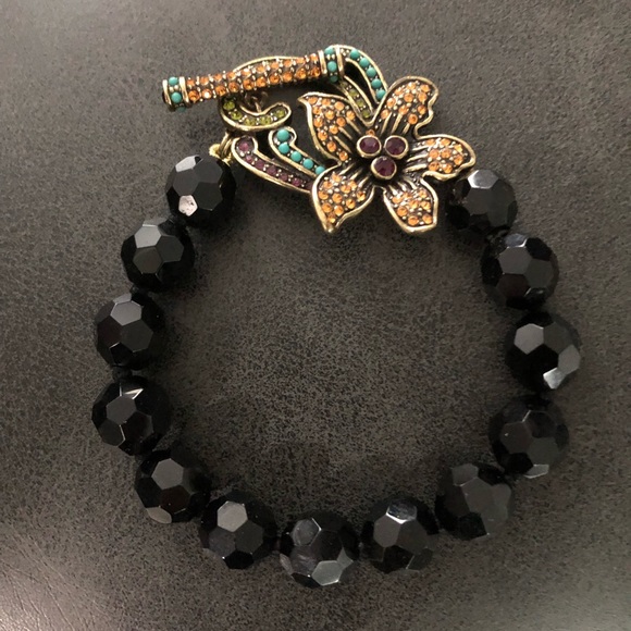 Heidi Daus Jewelry - Heidi Daus Crystal Black Bracelet w/Flower